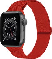 Horloge Band Geschikt voor Apple Watch 1-8 / SE (42/44/45 mm) Bandje Nylon Met Verstelbare Gesp - Rood