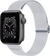 Horloge Band Geschikt voor Apple Watch 1-8 / SE (42/44/45 mm) Bandje Nylon Met Verstelbare Gesp - Wit