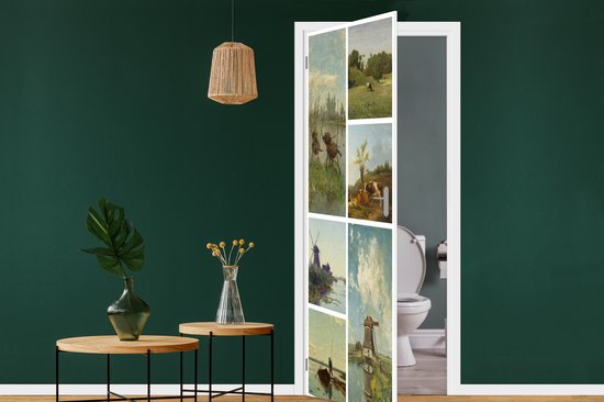 Deursticker Kunst - Collage - Nederland - 85x215 cm - Deurposter