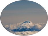 WallClassics - Dibond Ovaal - Bergtop boven de Wolken - 80x60 cm Foto op Ovaal (Met Ophangsysteem)