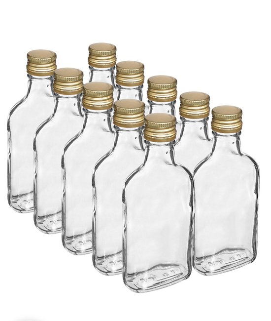 Slordig calorie Rudyard Kipling Puurmaken glazen flesjes 200ml 10 stuks met gouden dopjes | bol.com