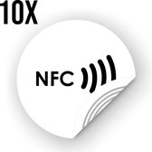 NFC tag - RFID sticker - Chips - Smartphone - Voor iPhone en Android - 10 stuks (Wit)