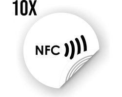 NFC tag - RFID sticker - Chips - Smartphone - Voor iPhone en Android - 10 stuks (Wit)