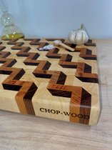 CHOP-WOOD - Planche à Découper 3D Selva - Bois Fin - Handgemaakt - Planche à Boire - Planche à Servir - Noyer - Cerisier - Esdoorn - 36x30x4.5cm