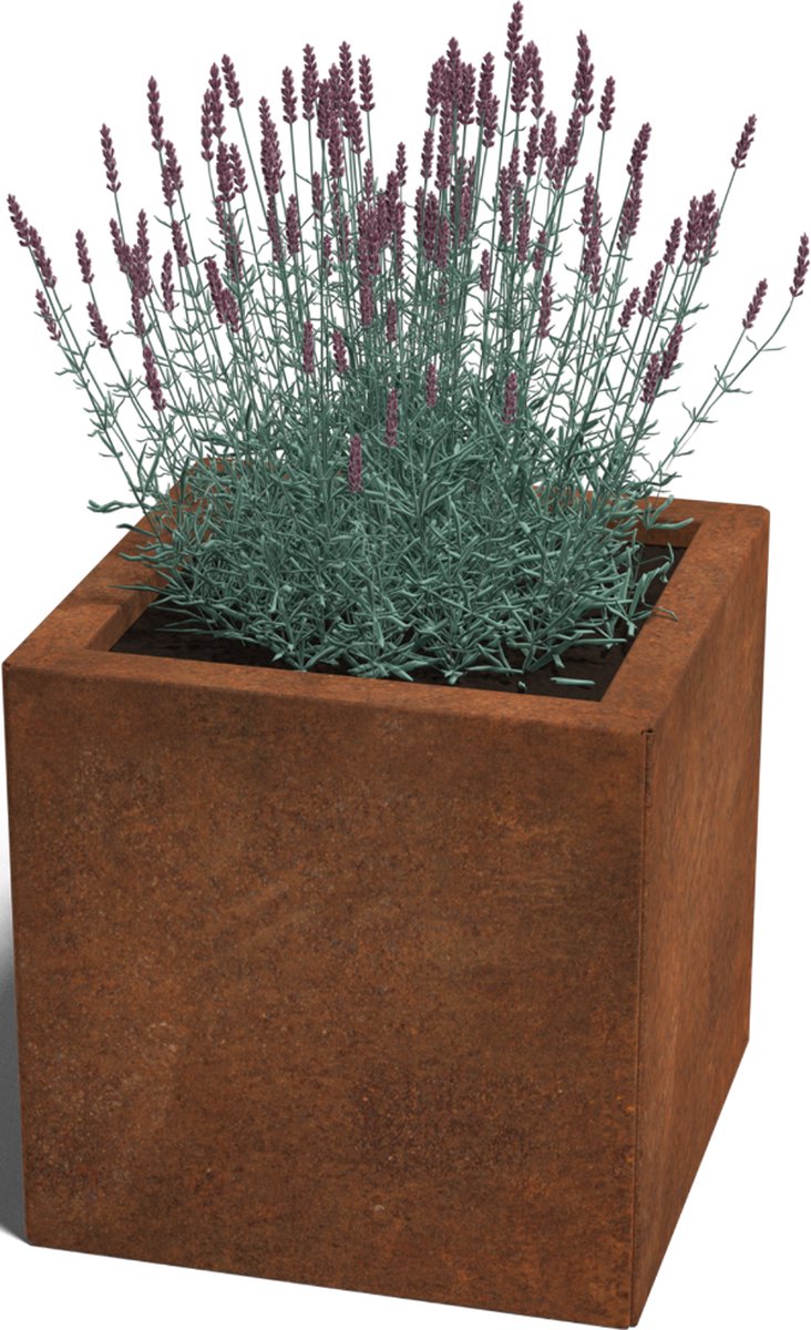 Cortenstaal plantenbak - Vierkant - 40x40x30cm - Roestkleur - Zonder bodem - MySteel