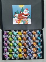 Chocolade Ballen Proeverij Pakket Groot | 40 stuks Lindt chocolade met Mystery Card 'Merry Christmas' met persoonlijke (video)boodschap | Chocoladepakket | Feestdagen box | Chocolade cadeau | Valentijnsdag | Verjaardag | Moederdag | Vaderdag