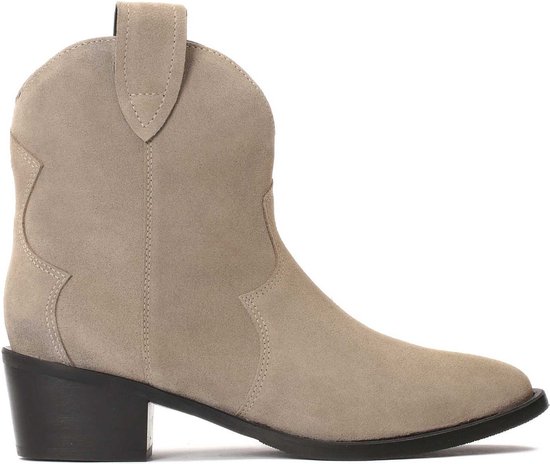 PS Poelman Tartor suède cowboylaarzen met slangenprint bruin