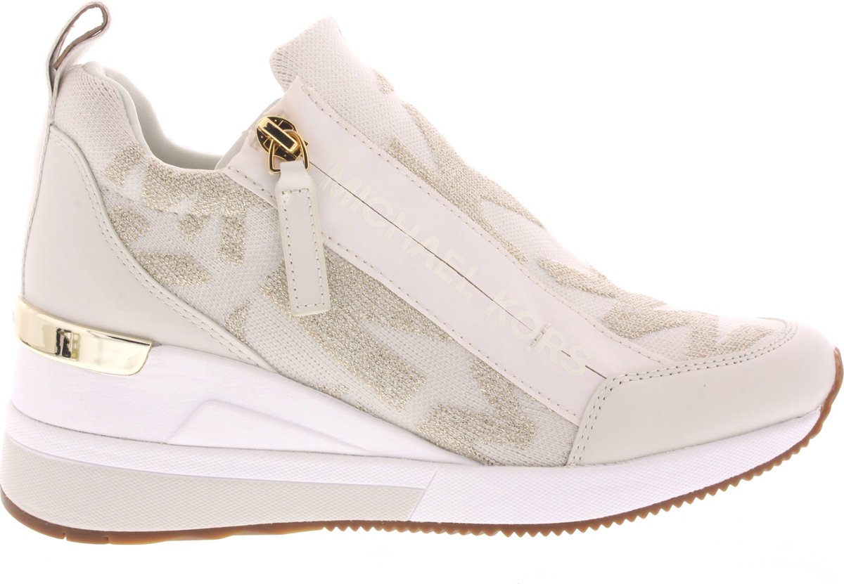 Dames Instappers & Ballerina's Michael Kors Willis Wedge Trainer Gold Goud - Maat 39