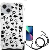 Telefoon Hoesje Geschikt voor iPhone 14 Case met transparante rand Silver Punk