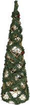 Gerim Kerstverlichting figuren - Led kegel - draad/groen - 60 cm - 30 warm witte lampjes