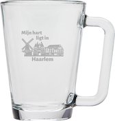 Gegraveerde theeglas 26cl Haarlem