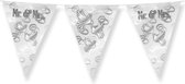 Paperdreams Vlaggenlijn -  Mr. & Mrs huwelijks feest/party - zilver/wit -10m