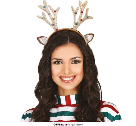 Guirma - Costume de Noël et du Nouvel An - Bandeau de Noël en bois de renne  avec... | bol.com