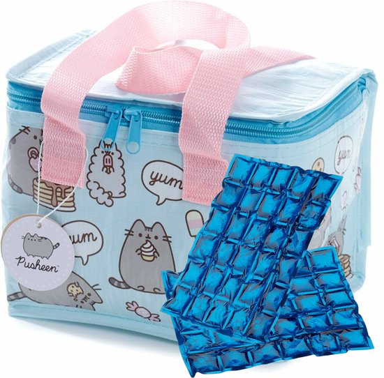 Puckator Petit sac isotherme avec 2x éléments de refroidissement flexibles - Pusheen le chat - 4,4 litres