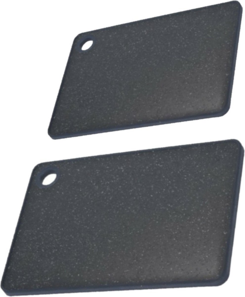 Snijplanken - set van 2 - kunststof - zwart - 27 en 33 cm - snijplankenset