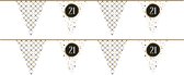 Haza Vlaggenlijn - 21 jaar - 2 ST - verjaardag versiering - leeftijd - vlaggetjes slinger - 6 m