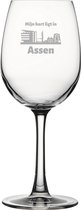 Gegraveerde witte wijnglas 36cl Assen