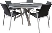 Nancy New Valley dining tuinset 150x74 cm rond 6 delig wit aluminium