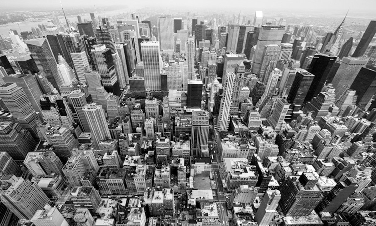 Fotobehang - USA, New York: zwart en wit.