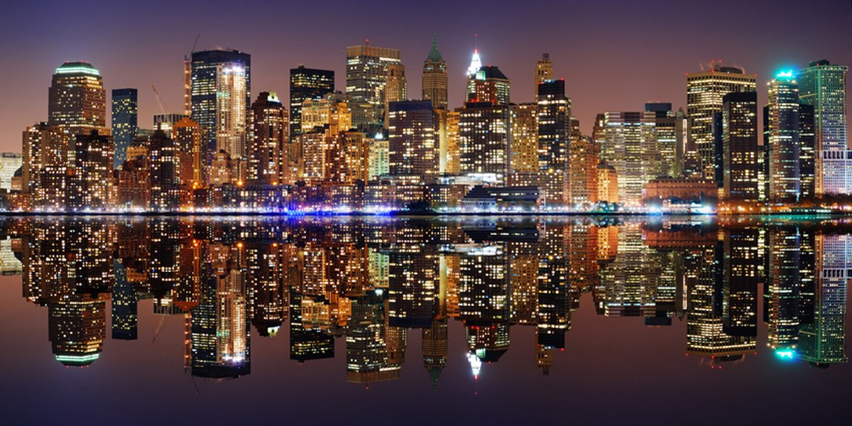 Fotobehang XXL - Gold reflections - NYC.