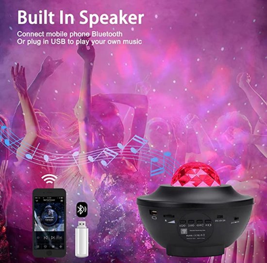 Noorderlicht Lamp Slaapkamer Galaxy Projector Originele Yurda Sterren Projector – Creëer Uw Eigen Magische Sterrenhe – YURDA Galaxy Projector Bluetooth Wave Lamp