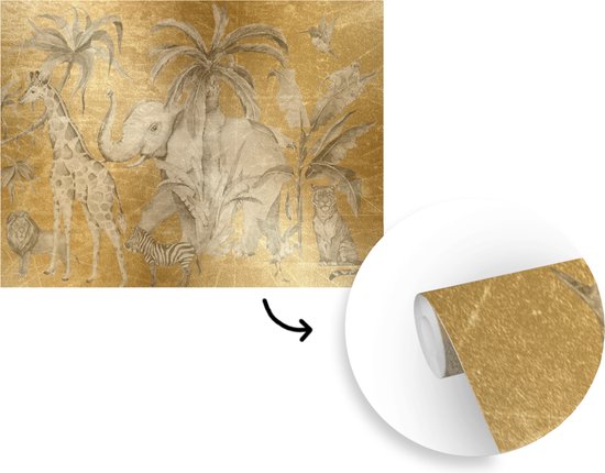 Papier Peint - Papiers Papier peint photo Décoration Jungle - Enfants - Goud - Largeur 375 cm x Hauteur 280 cm