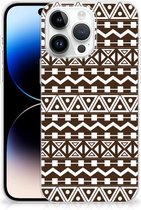 Leuk TPU Backcase Geschikt voor iPhone 14 Pro Max Telefoon Hoesje Aztec Brown
