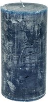 Stompkaars - donker blauw - 10x20cm - parafine - set van 3