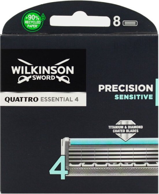 Wilkinson Sword Quattro Titanium Sensitive Razor Blades - 8pcs