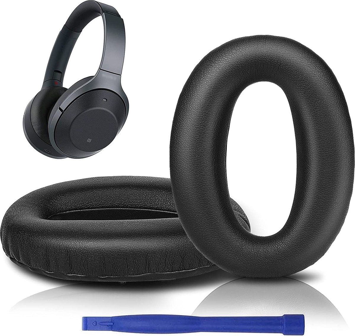 Sony MDR-1000X Oorkussens met Reparatieset en Handleiding - Noise Cancelling - Vervangende Oorkussen Set voor Koptelefoon Sony MX1000 - Memory Foam Ear Pads