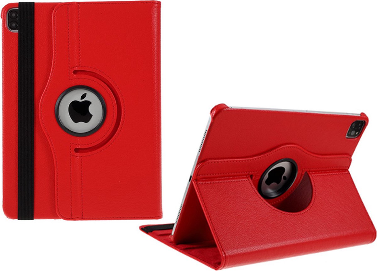 Arara Hoes Geschikt voor iPad Pro 11 inch hoes - (2022/2021/2020) - draaibaar tablethoes - bookcase - Rood