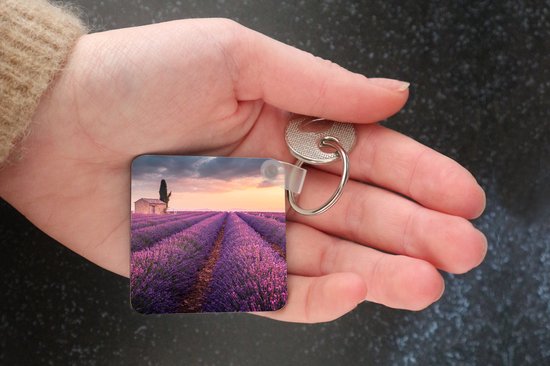 Porte-clés - Cadeaux - Lavande - Fleurs - Violet - Champ - Plastique