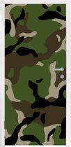 Deursticker Militair camouflage patroon - 80x215 cm - Deurposter