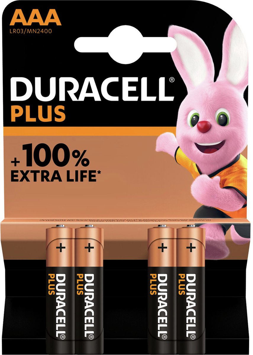 Duracell Alkaline Plus AAA batterij 4 pack