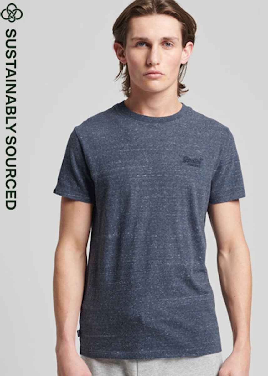 Superdry Heren tshirt Geborduurd Vintage Logo-T-shirt van biologisch katoen Blauw