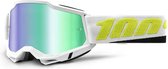 100% Accuri 2 Peyote - Motocross Enduro Crossbril BMX MTB Bril met Spiegel Lens - Wit / Groen
