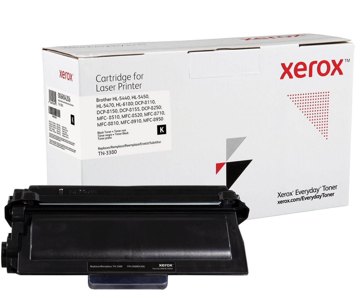 TON Xerox Everyday Toner Black cartridge equivalent to Brother TN-3380 for use in: Brother HL-5440, HL-5450, HL-5470, HL-6180 DCP-8110, DCP-8150, DC0