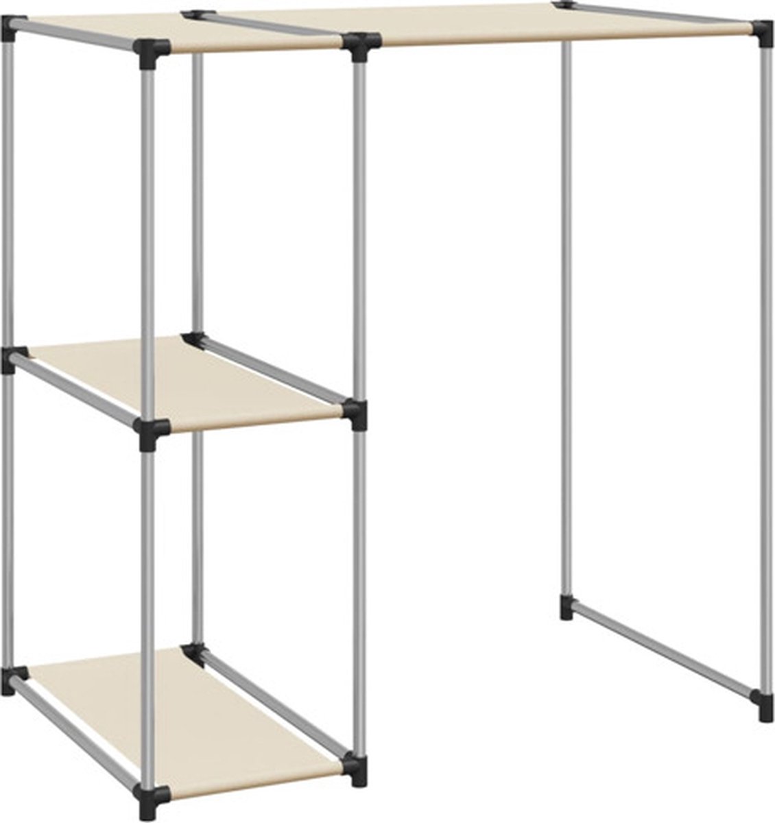 vidaXL Opbergrek voor boven wasmachine 87x55x90.5cm ijzer crèmekleurig