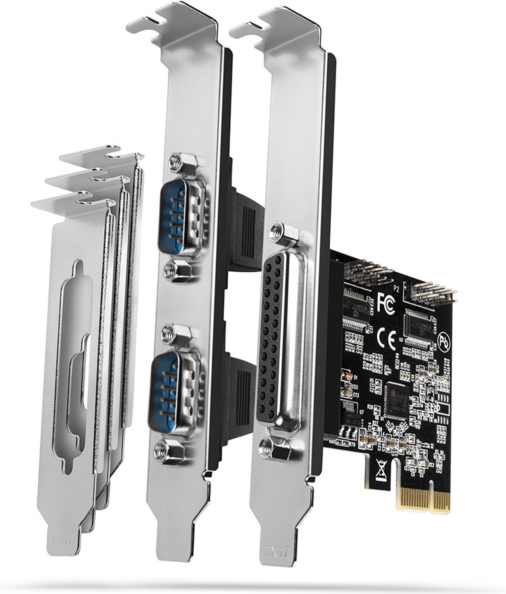 AXAGON PCEA-PSN PCIe Adapter chip ASIX AX99100 1x Parallel + 2x Serial + LP *PCIEM *DB9M