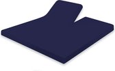 Splittopper Hoeslaken Jersey Katoen - 180x200cm - donker blauw - Split Enkel - Single Split