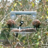 Aniculis - Raamvoederhuis Bolmso Birdfeeder DELUXE - Geschikt voor 2 vetbollen en zaden - Onbelemmerd zicht op de vogels