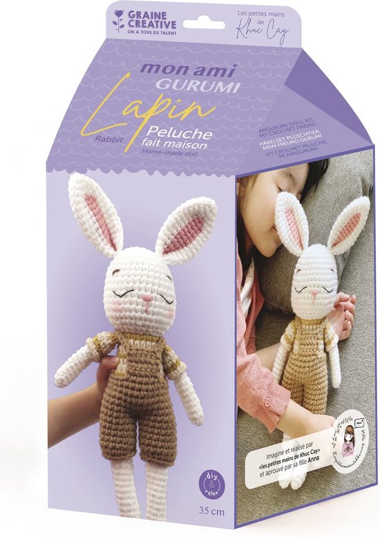 Crochet Kit Lapin | Câlins mignons | Kit Crochet Lapin | Jeux et jouets |  Cadeau Bébé... | bol