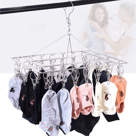 Lot 28 Pinces à Linge Robuste Acier Inoxydable 6,6cm - Pinces Séchage Vêtements Et Sacs Alimentaires