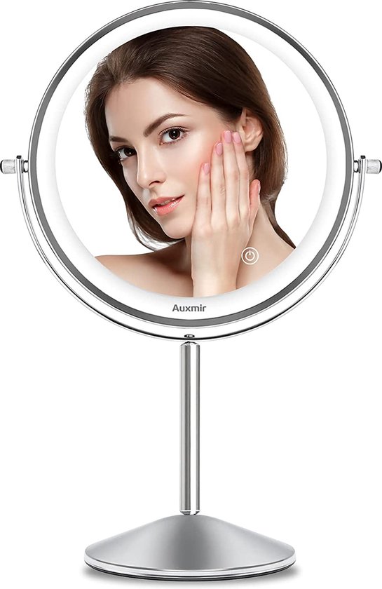 15 LED Verlichte Make-upspiegel Met Bluetooth, Hollywood Make-upspiegel Met Touchbediening Instelbare Helderheid 58 X 45 Cm Wit