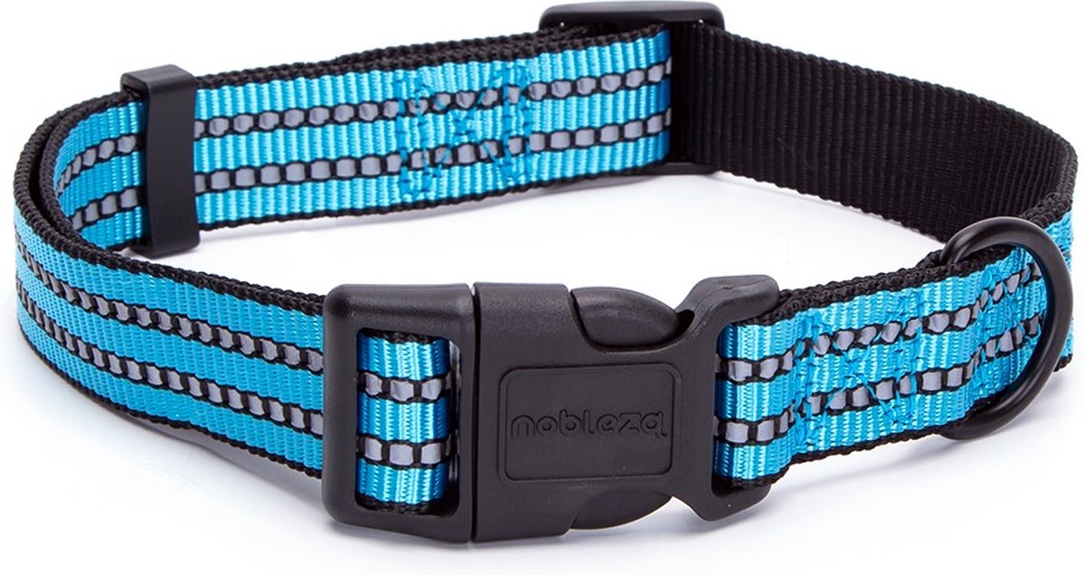Nobleza Reflecterende hondenhalsband - Maat S - Verstelbaar 25 / 40 cm - Klikhalsband - Blauw