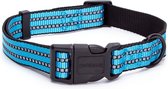 Nobleza Reflecterende hondenhalsband - Hondenhalsband - Klikhalsband - Blauw - Verstelbaar tussen 25 en 40 cm - Maat S