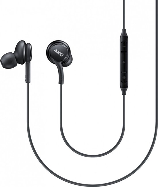 Zwarte in-ear oordopjes van AKG met een inline volumeregeling.