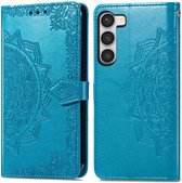 iMoshion Hoesje Met Pasjeshouder Geschikt voor Samsung Galaxy S23 - iMoshion Mandala Bookcase - Turquoise