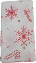 Tafelkleed kerst met sneeuw en zuurstok patroon - Rood / Wit - Papier - 200 x 140 cm - Kerst - Tafellaken - Tafel - Kerstdiner - Feestdagen