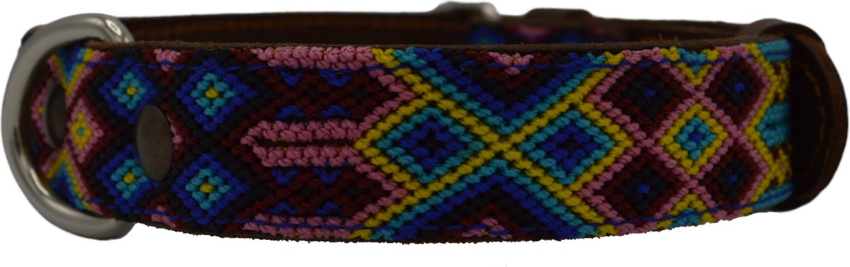 Bohemi Ibiza honden halsband, maat Medium, 34 - 43cm, Leer